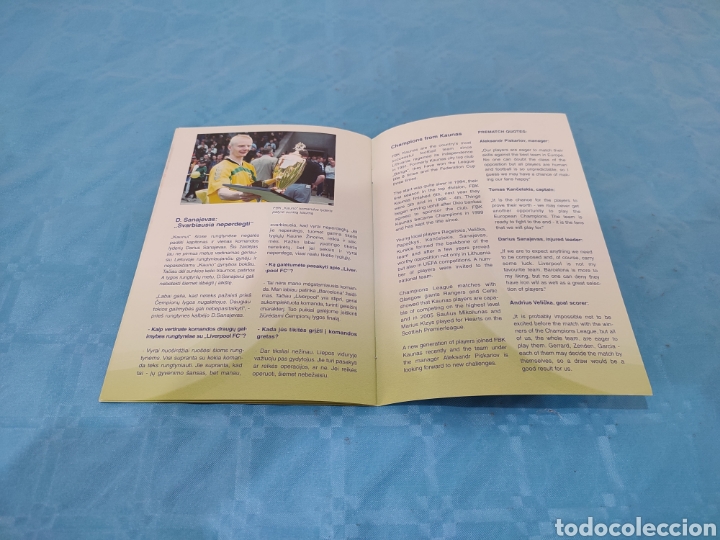 Coleccionismo deportivo: 2005. FBK KAUNAS LIVERPOOL PROGRAMA UEFA CHAMPIONS LEAGUE. - Foto 8