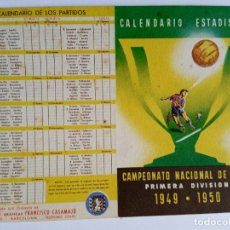Coleccionismo deportivo: CALENDARIO ESTADISTICO CAMPEONATO NACIONAL D LIGA 1ª DIVISION TEMPORADA 1948 - 1949. Lote 326851908