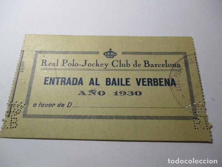 entrada al baile verbena año 1930. real polo jo - Buy Other antique sport  documents on todocoleccion