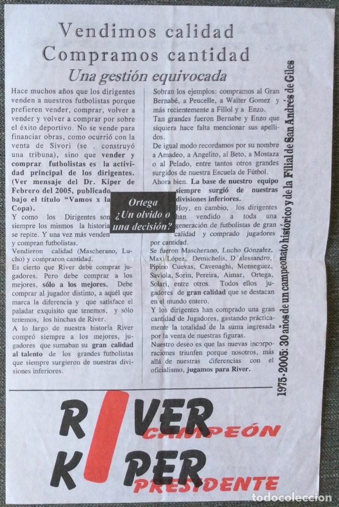 Coleccionismo deportivo: River Plate. Programa oficial. River vs Newells - Foto 5