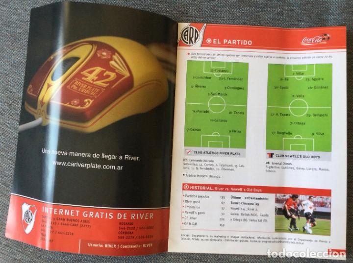 Coleccionismo deportivo: River Plate. Programa oficial. River vs Newells - Foto 2