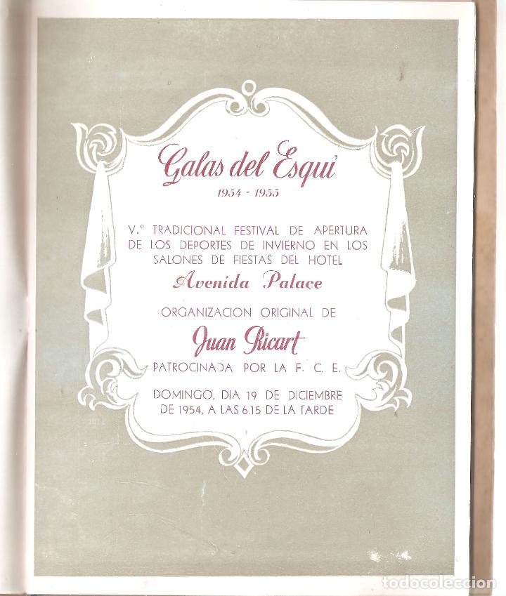 Coleccionismo deportivo: Galas de esqui. Programa 1954 - 55. 16 x 21 cms. 24 hojas. Vell i Bell. - Foto 1
