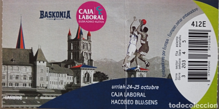 Coleccionismo deportivo: ENTRADA BASKONIA VS XACOBEO BLUSENS - Foto 1