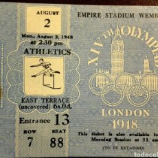 Coleccionismo deportivo: ENTRADA ATLETISMO JUEGOS OLÍMPICOS OLIMPIADAS LONDRES 1948. Lote 345750438