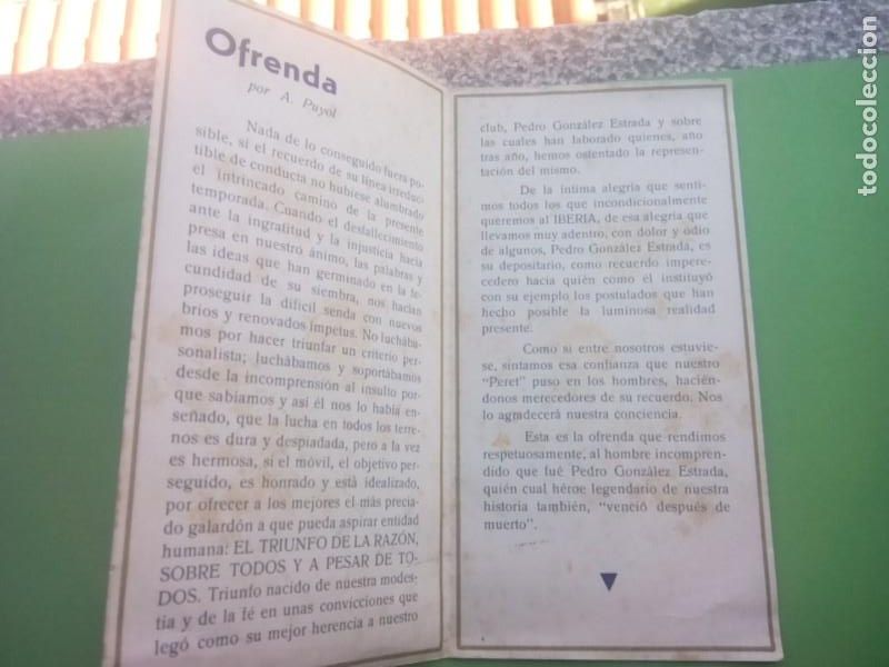 Coleccionismo deportivo: PROGRAMA C.A. IBERIA TEMPORADA 1958-59 VI TROFEO PEDRO GONZALEZ , - Foto 4