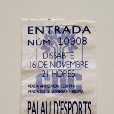 Coleccionismo deportivo: ENTRADA MACRO CONCERT ROCK CATALÀ CDC PALAU D'ESPORTS 16/11/1991