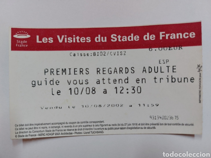 Coleccionismo deportivo: Entrada visita Stade de France 2008 ticket - Foto 1