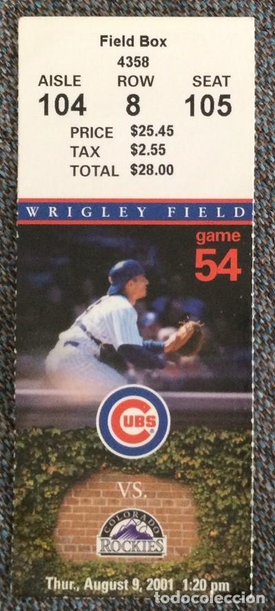 Coleccionismo deportivo: Entrada Chicago Cubs (Baseball USA. 09/08/2001) - Foto 1