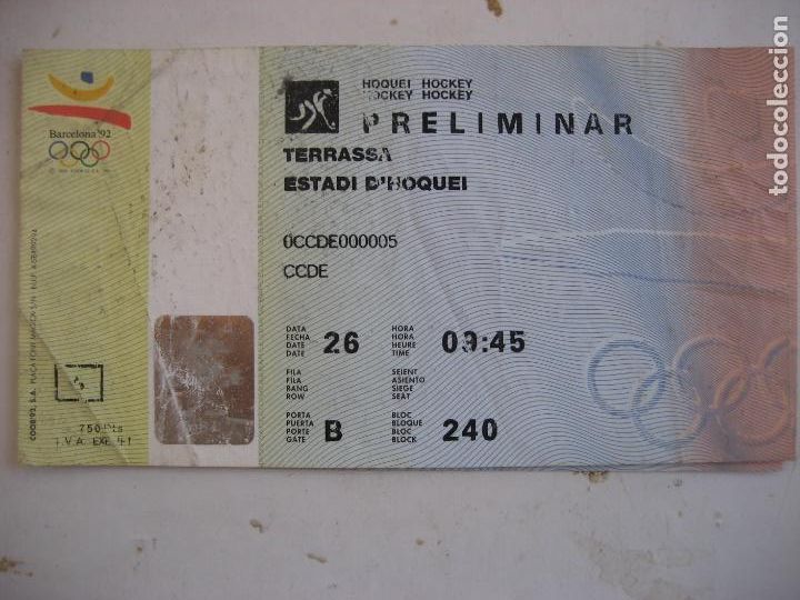 Coleccionismo deportivo: Barcelona 92. Terrassa. Estadi dHoquei. Preliminar - Foto 1