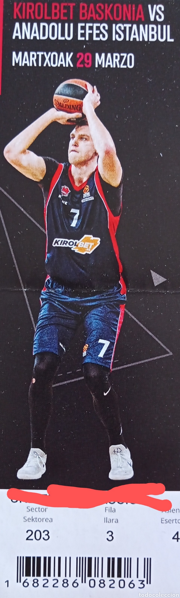 Coleccionismo deportivo: ENTRADA BASKONIA VS ANADOLU EFES - Foto 1