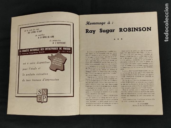 Coleccionismo deportivo: PROGRAMA ORIGINAL BOXEO - RAY SUGAR ROBINSON VS. KID MARCEL - 21 MAYO 1951 - PARIS - Foto 2