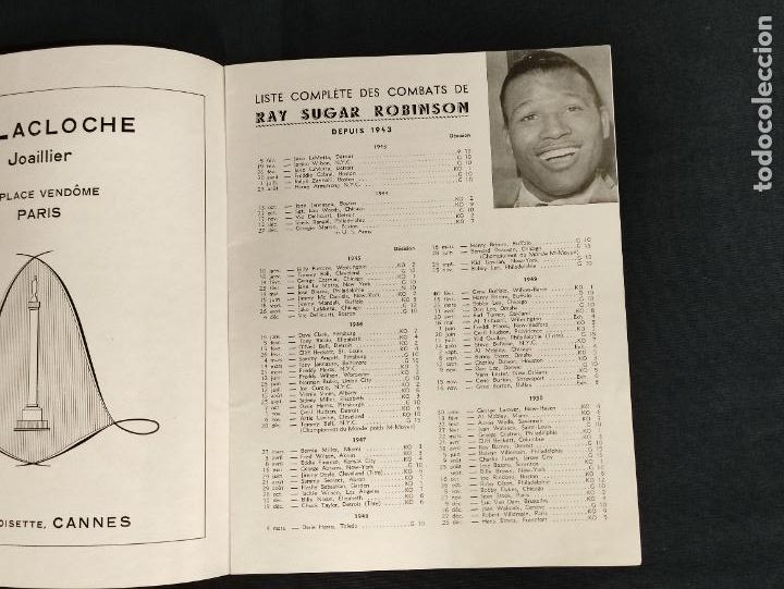 Coleccionismo deportivo: PROGRAMA ORIGINAL BOXEO - RAY SUGAR ROBINSON VS. KID MARCEL - 21 MAYO 1951 - PARIS - Foto 4
