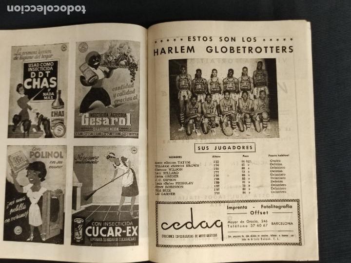 Coleccionismo deportivo: PROGRAMA HARLEM GLOBETROTTERS - COPA MARTINI & ROSSI - - Foto 5