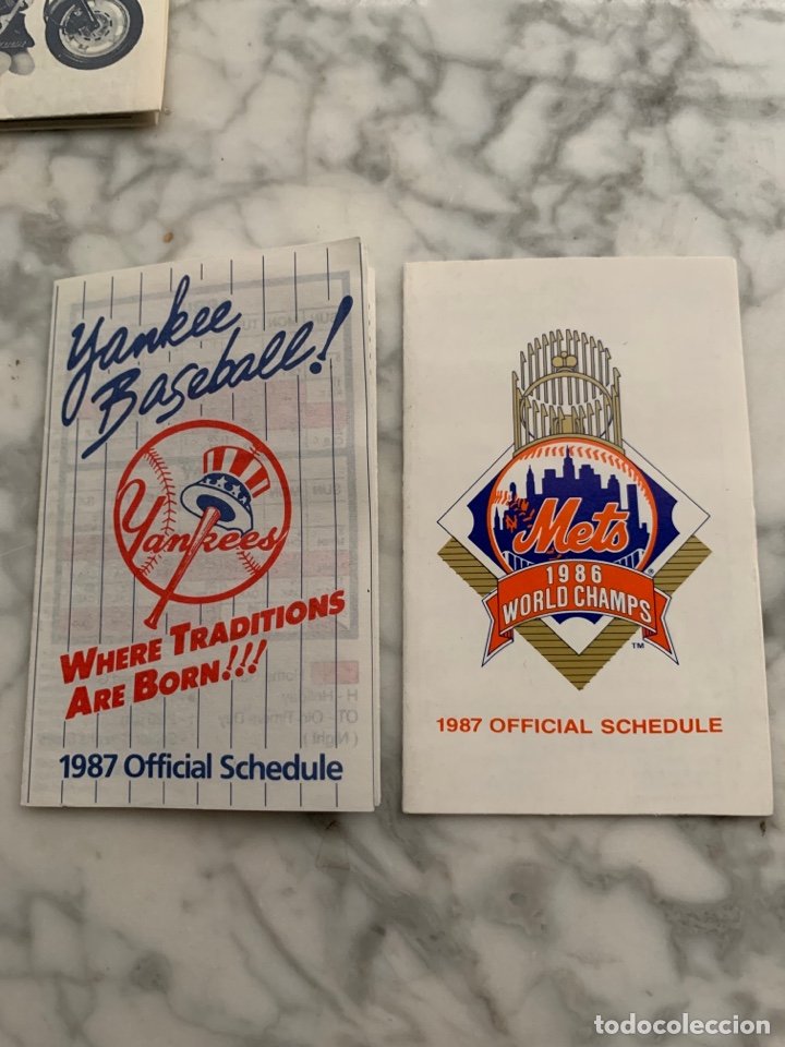 Coleccionismo deportivo: Horarios baseball Yankees 1987, mets 1987 - Foto 1
