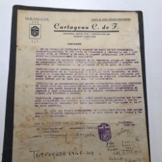 Colecionismo desportivo: CARTAGENA CLUB DE FÚTBOL , CONTRATO JUGADOR MARIANO PONCE , 1.950. Lote 365629321