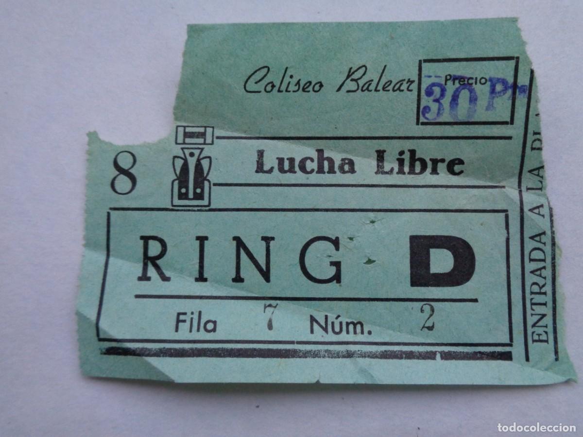 Coleccionismo deportivo: ENTRADA AL COLISEO BALEAR PARA ESPECTACULO DE LUCHA LIBRE . A&Ntilde;OS 60 - Foto 1