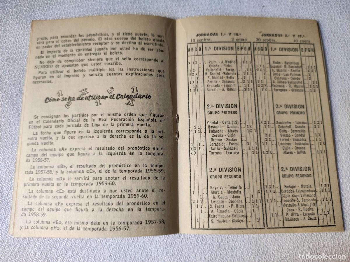 Coleccionismo deportivo: Gu&iacute;a del quinielista 1959-60 - Foto 4