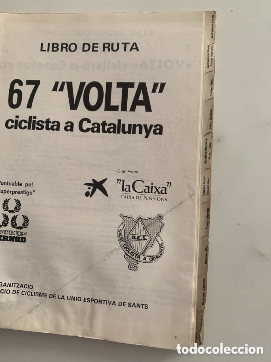 Coleccionismo deportivo: Libro de ruta 67 vuelta ciclista a Catalunya de 1987 - Foto 2