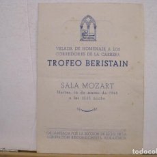 Coleccionismo deportivo: BARCELONA-SALA MOZART-TROFEO BERISTAIN HOMENAJE CORREDORES AÑO 1948-PROGRAMA-VER FOTOS-(K-7656). Lote 368861911