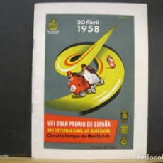Coleccionismo deportivo: REAL MOTO CLUB CATALUNYA-VIII GRAN PREMIO ESPAÑA-BARCELONA AÑO 1958-PROGRAMA-VER FOTOS-(K-7893). Lote 371763116