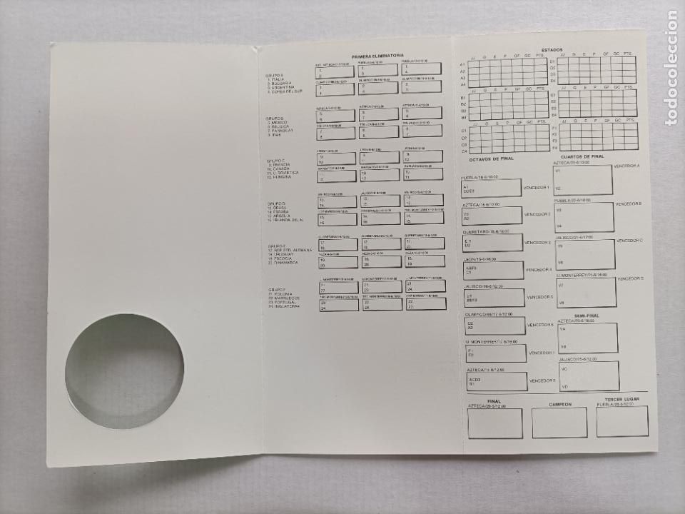 Coleccionismo deportivo: MUNDIAL DE MEXICO 86 CALENDARIO DE LOS PARTIDOSPHILIPS - Foto 3