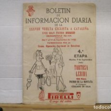 Coleccionismo deportivo: BOLETIN DE INFORMACION DIARIA DE XXXVIII VUELTA CICLISTA A CATALUNYA-9 SEPT 1958-VER FOTOS-(K-8344). Lote 382648649