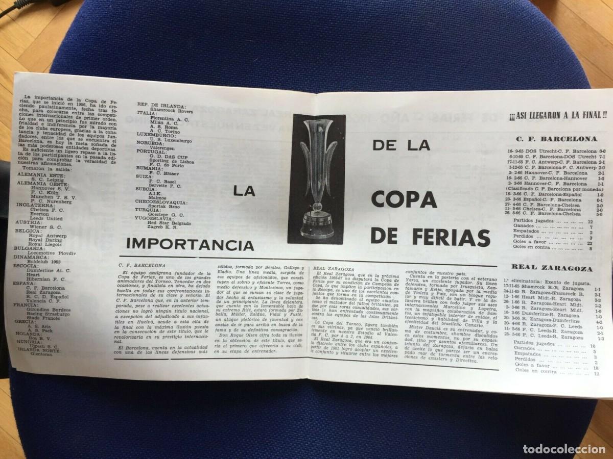 Coleccionismo deportivo: PROGRAMA OFICIAL BARCELONA REAL ZARAGOZA FINAL COPA FERIAS UEFA 1966 NOU CAMP - Foto 2