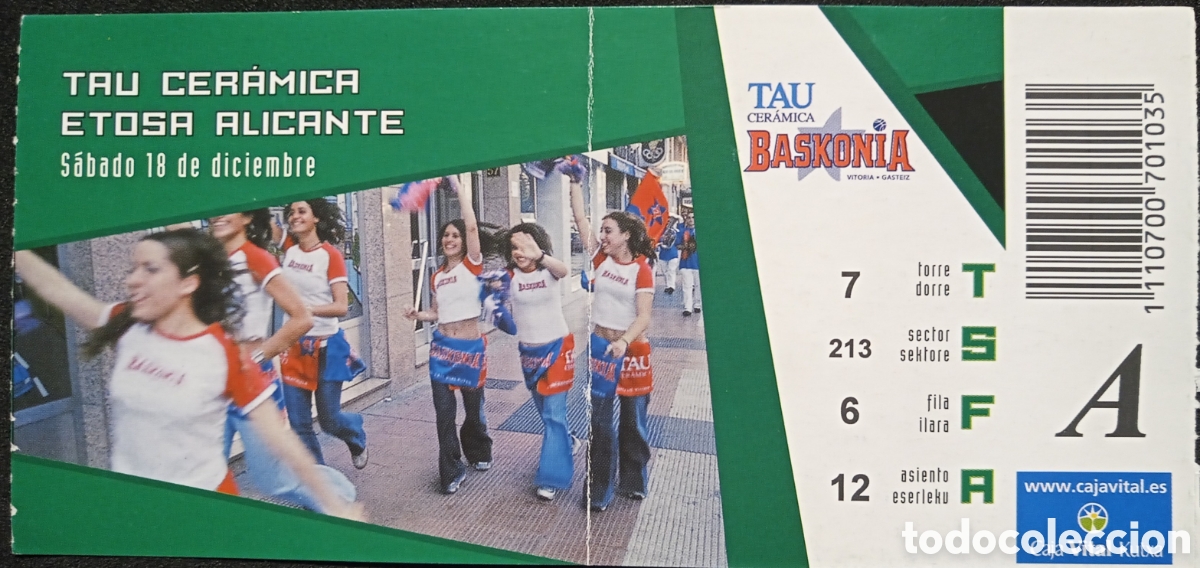 Coleccionismo deportivo: ENTRADA BASKONIA VS ETOSA ALICANTE - Foto 1
