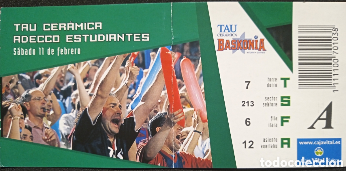 Coleccionismo deportivo: ENTRADA BASKONIA VS ESTUDIANTES - Foto 1