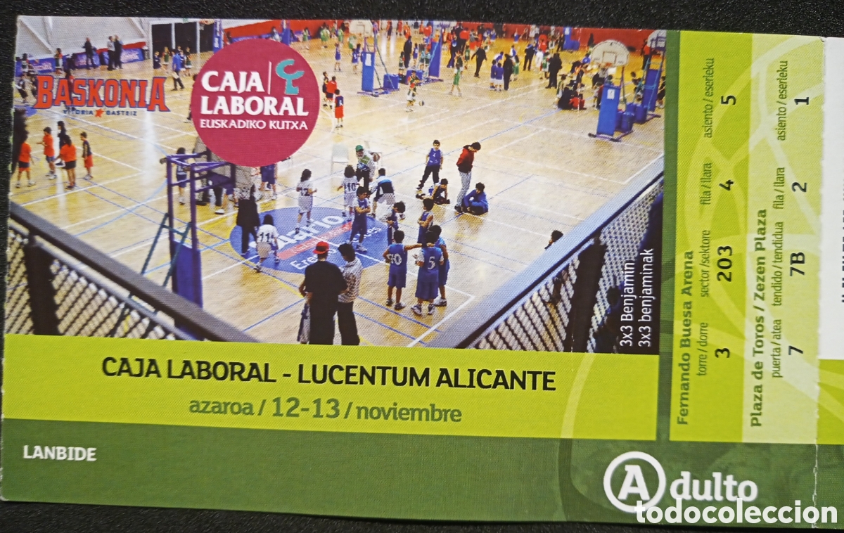 Coleccionismo deportivo: ENTRADA BASKONIA VS LUCENTUM ALICANTE - Foto 1