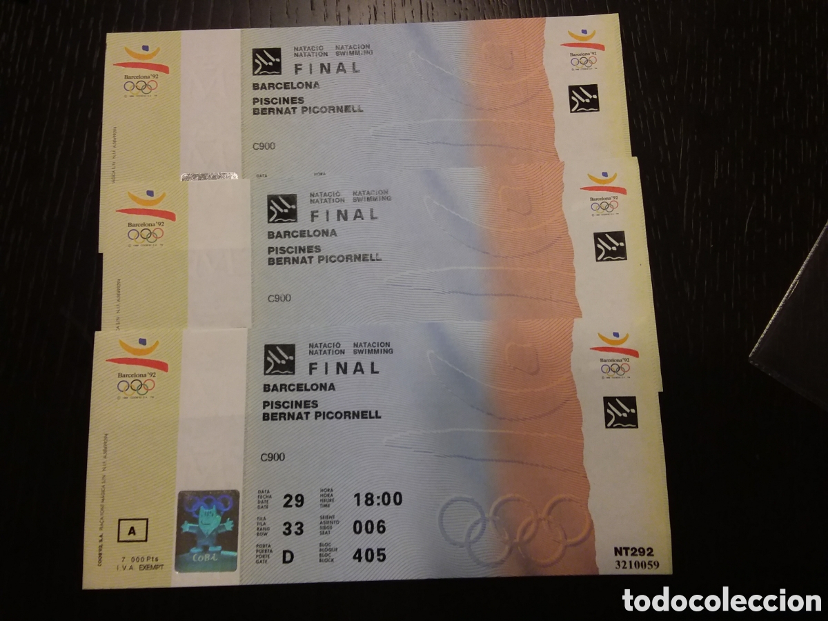 Coleccionismo deportivo: ENTRADAS BARCELONA 92-Final de Nataci&oacute;n - Foto 1