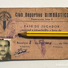 Coleccionismo deportivo: FÚTBOL. BARCELONA CLUB DEPORTIVO GIMNÁSTICO. PASE DE JUGADOR (A.1946)