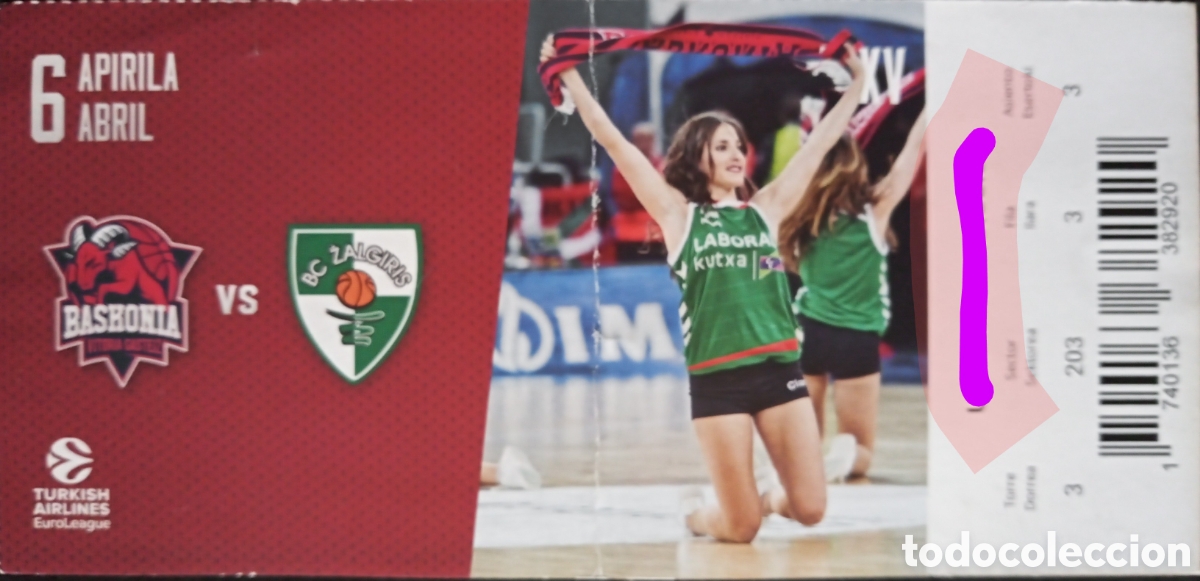 Coleccionismo deportivo: ENTRADA BASKONIA VS ZALGIRIS. EUROLIGA - Foto 1