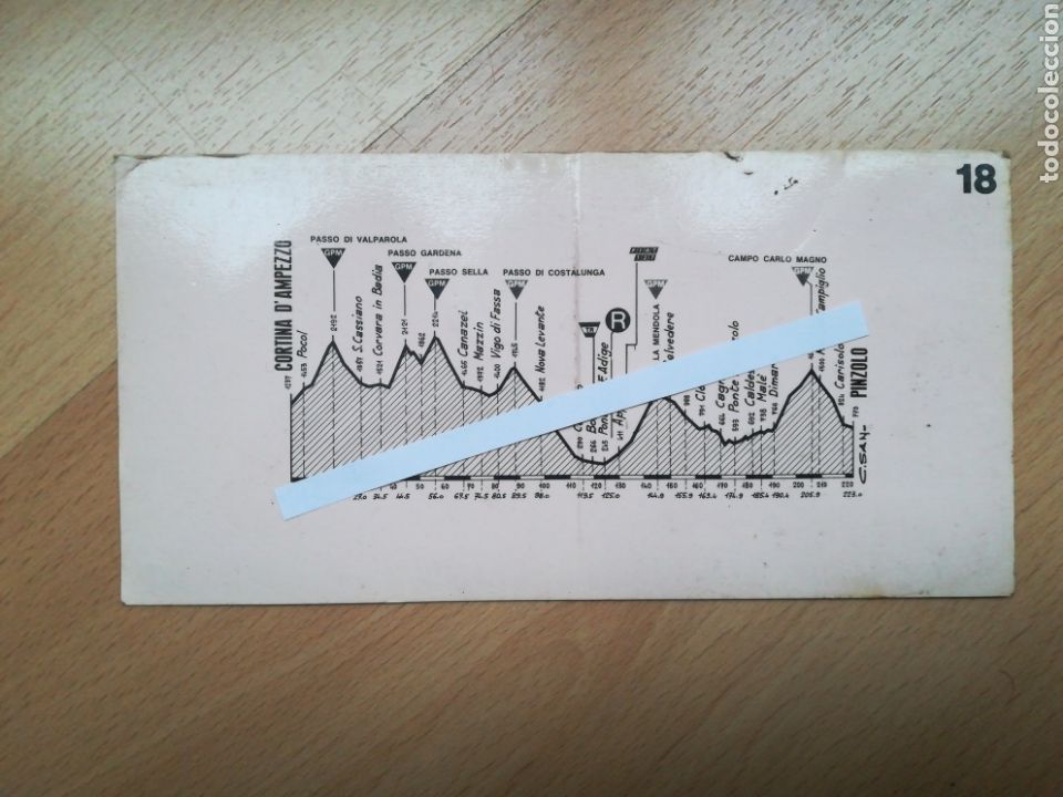Coleccionismo deportivo: Ficha original de la 18 Etapa del GIRO DE ITALIA 1977. - Foto 2