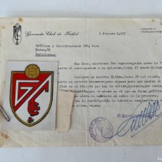 Coleccionismo deportivo: GRANADA CLUB DE FUTBOL C.F. CARTA ARTES GRAFICAS 1967. Lote 398783749