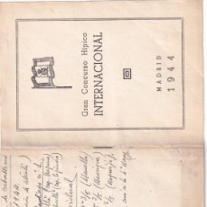 Coleccionismo deportivo: GRAN CONCURSO HÍPICO INTERNACIONAL. MADRID 1944