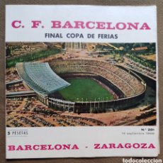 Coleccionismo deportivo: BARÇA FÚTBOL C.F. BARCELONA VS R. ZARAGOZA PROGRAMA PARTIDO FINAL COPA DE FERIAS 1966. Lote 401061714