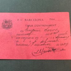 Coleccionismo deportivo: RARA TARJETA DE ENTRENO DEL FÚTBOL CLUB BARCELONA 1923 . ARTIFUTBOL. Lote 401572614