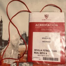 Coleccionismo deportivo: ACREDITACIÓN A ZONAS TÉCNICAS DEL CAMPO DEL SEVILLA FC. PARTIDO SEVILLA - BETIS 06/01/2018. ORIGINAL. Lote 402109569