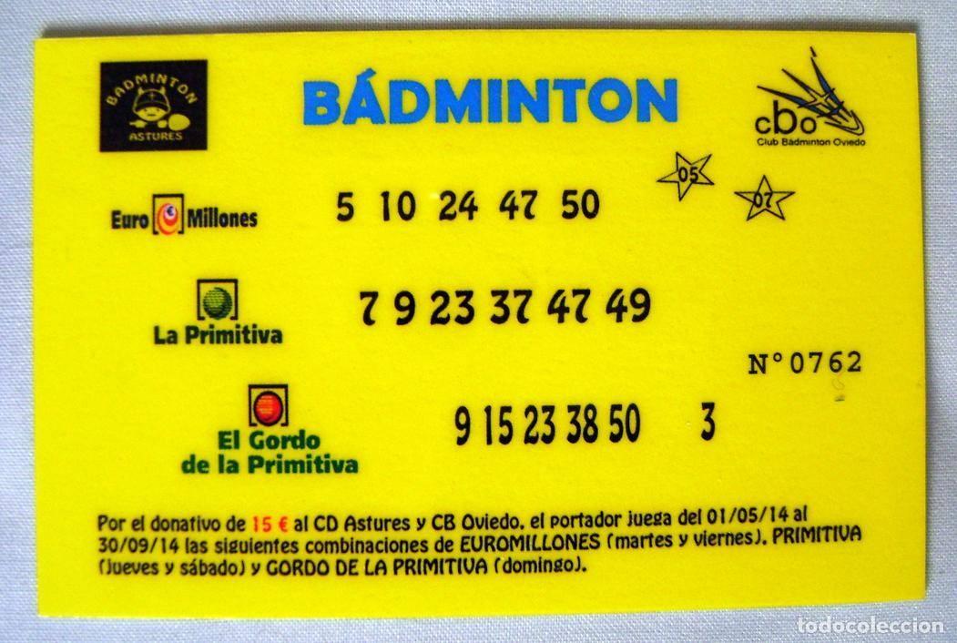 Coleccionismo deportivo: 2 TARJETAS DEPORTES: BADMINTON Y U.D. SAN MARINO - Foto 2