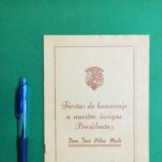 Coleccionismo deportivo: ANTIGUO FOLLETO PEÑA CULTURAL BARCELONESA. 1946. HOMENAJE AL PRESIDENTE D. JOSÉ VILAS MULÍ.