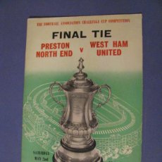 Collezionismo sportivo: PROGRAMA OFICIAL FA CUP 1964. PRESTON NORTH END - WEST HAM UNITED. WEMBLEY.
