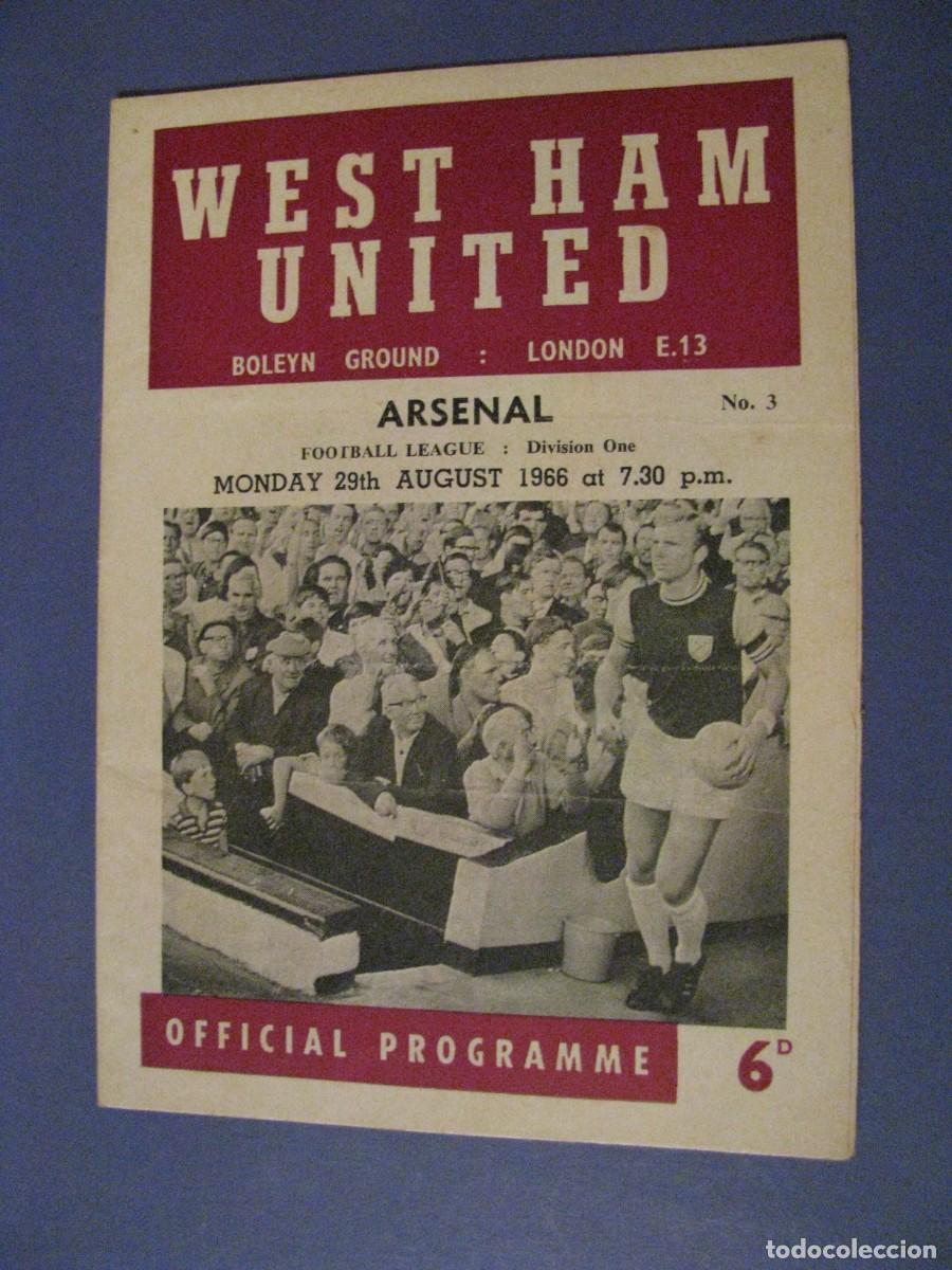Coleccionismo deportivo: PROGRAMA OFICIAL PARTIDO WEST HAM UNITED - ARSENAL 29 AGOSTO 1966. - Foto 1