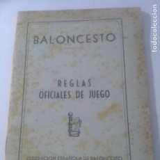 Coleccionismo deportivo: BALONCESTO REGLAS OFICIALES DEL JUEGO-FEDERACIÓN ESPAÑOLA DE BALONCESTO-F.I.B.A-1953
