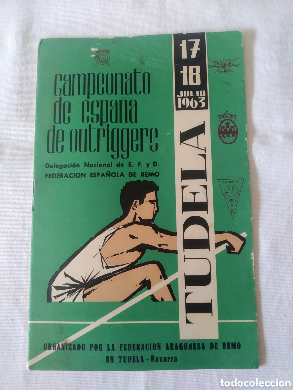 Coleccionismo deportivo: ANTIGUO PROGRAMA DE CAMPEONATO DE ESPA&Ntilde;A DE REMO EN TUDELA A&Ntilde;O 1963 - Foto 1
