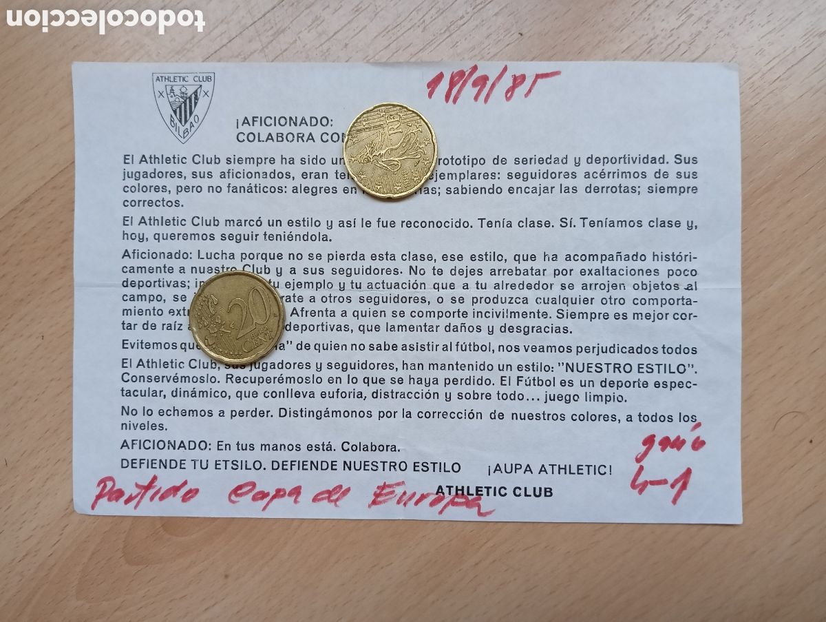 Coleccionismo deportivo: Copa UEFA. Athletic Bilbao & Besiktas. A&ntilde;o 1985. - Foto 1