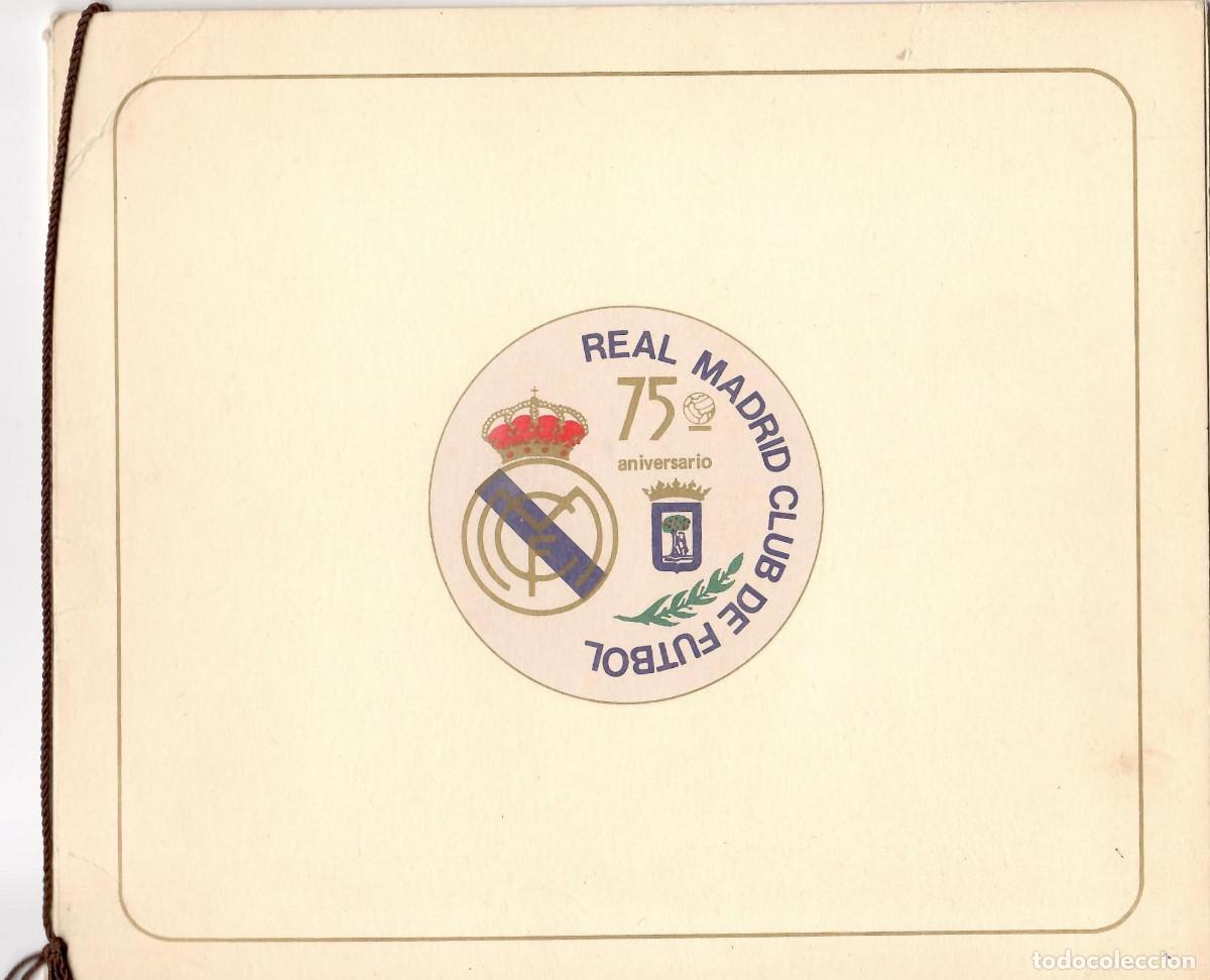Coleccionismo deportivo: DIPTICO CONMEMORATIVO DEL 75 ANIV DEL REAL MADRID - Foto 1