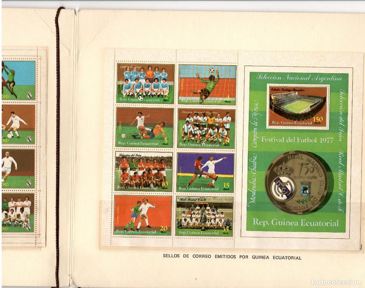 Coleccionismo deportivo: DIPTICO CONMEMORATIVO DEL 75 ANIV DEL REAL MADRID - Foto 3