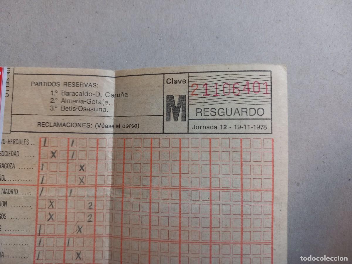 Coleccionismo deportivo: QUINIELA RESGUARDO 1978 - Foto 2