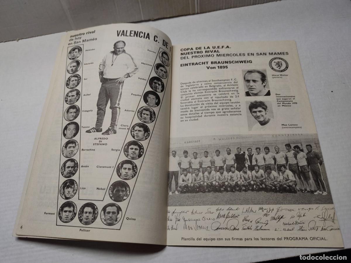 Coleccionismo deportivo: Programa OFICIAL - LIGA 1971 1972 - SAN MAMES - ATHLETIC/ VALENCIA - Foto 3